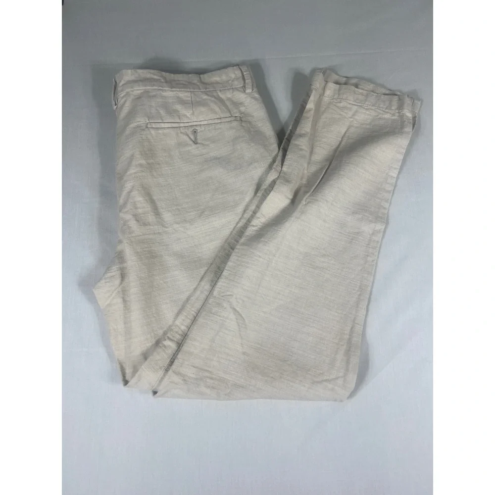 St Johns Bay Mens Chino Pants 36x34 Beige Slub Textured 100% Cotton Classic Fit